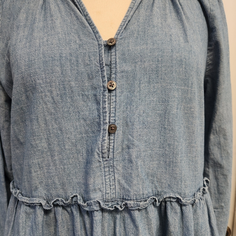 J. Crew Blue Long Sleeve Dress - Picture 5 of 14